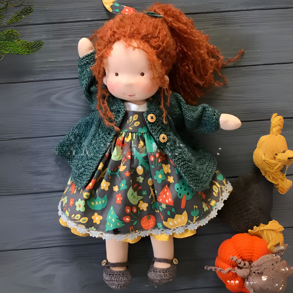 Handmade Waldorf Cuddly Doll Soft Fabric Unique Design - Image 26