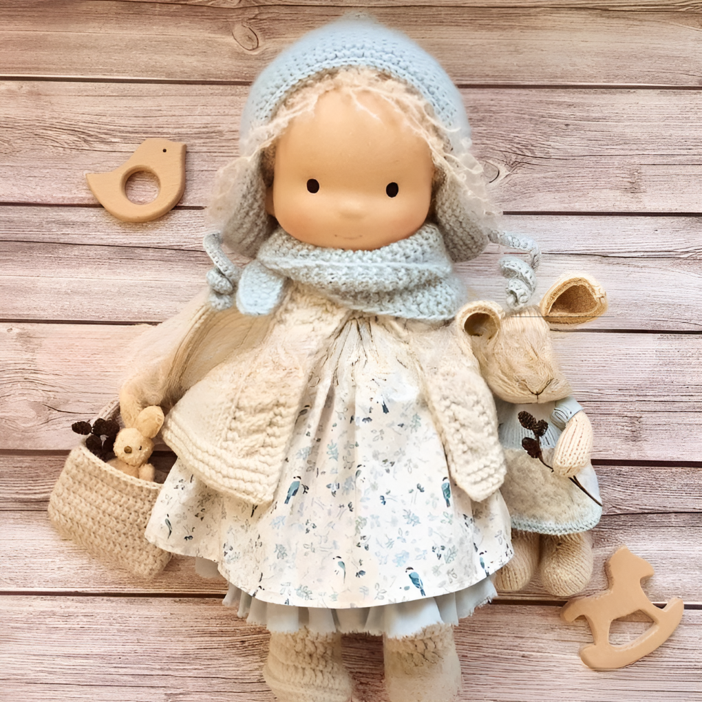 Handmade Waldorf Cuddly Doll Soft Fabric Unique Design - Image 27
