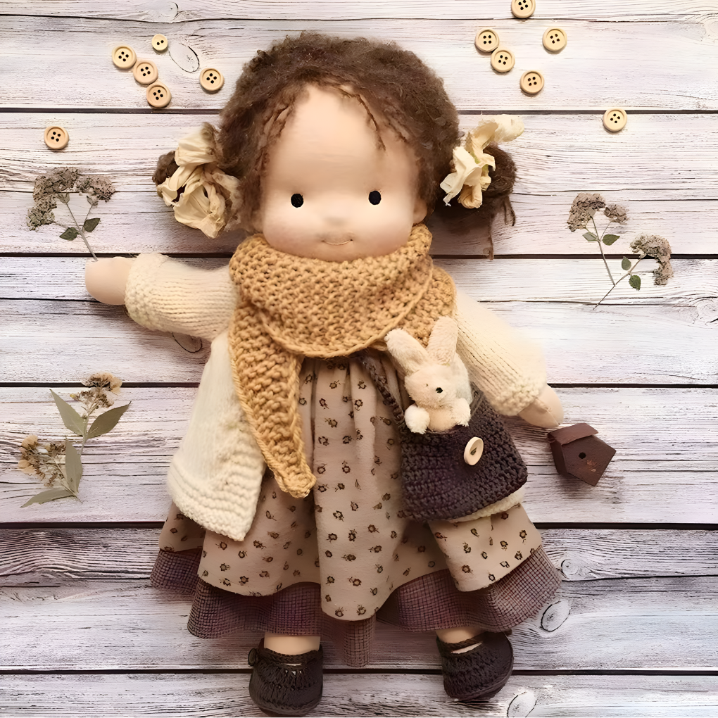 Handmade Waldorf Cuddly Doll Soft Fabric Unique Design - Image 29