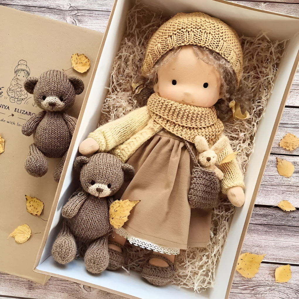 Handmade Waldorf Cuddly Doll Soft Fabric Unique Design - Image 33