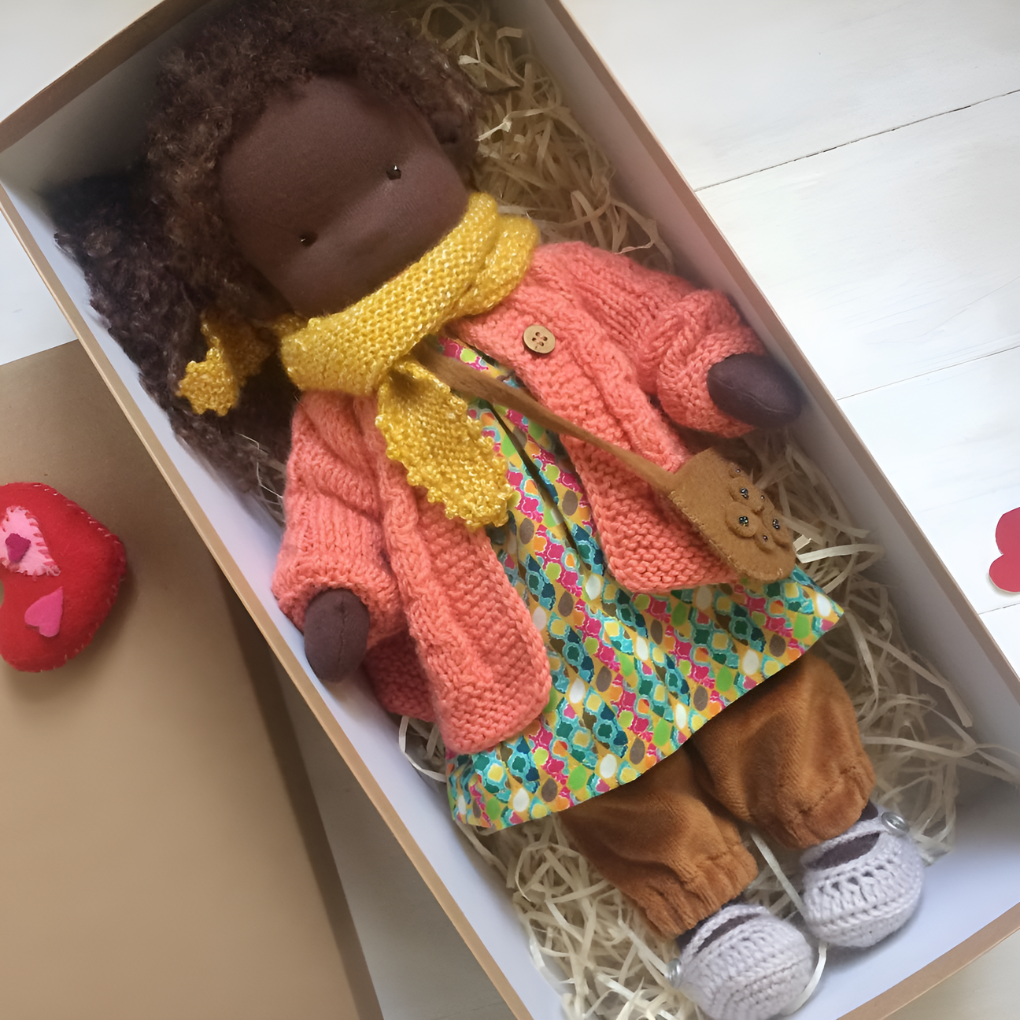 Handmade Waldorf Cuddly Doll Soft Fabric Unique Design - Image 6