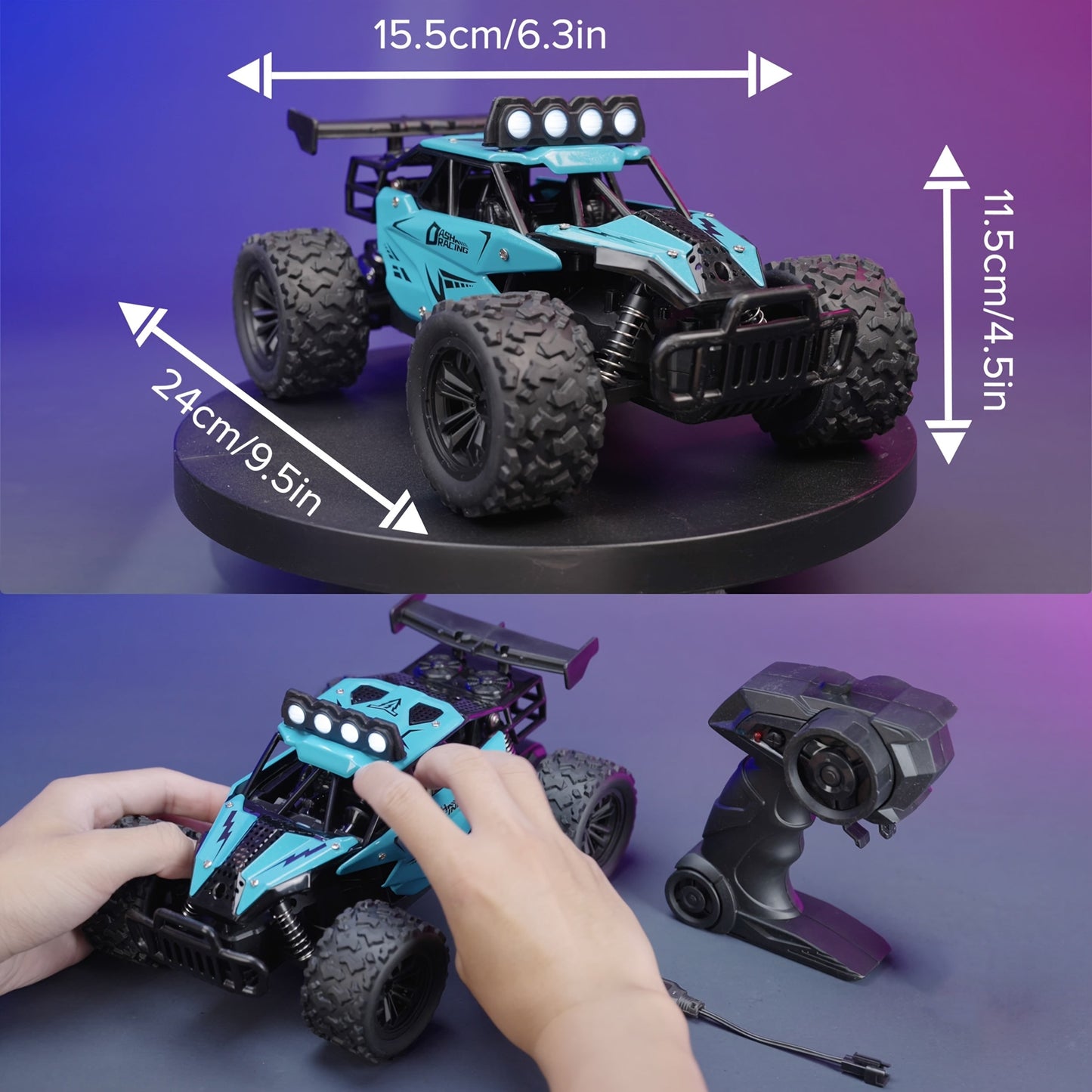 High-speed Remote Control Car LED Lights Rc Car Alloy - Image 7