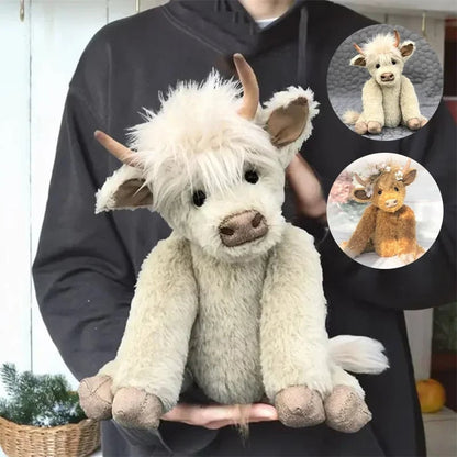 Highland Cow Plush Toy Flowers Soft Stuffed Animal Gift - Image 4