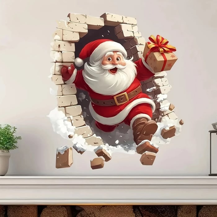 Holiday Wall Sticker Set Merry Santa Decor Christmas Cheer - Image 10