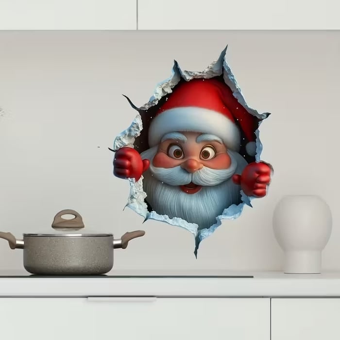 Holiday Wall Sticker Set Merry Santa Decor Christmas Cheer - Image 11