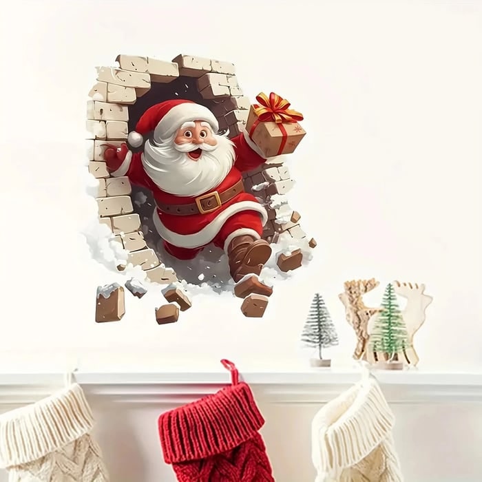 Holiday Wall Sticker Set Merry Santa Decor Christmas Cheer - Image 14