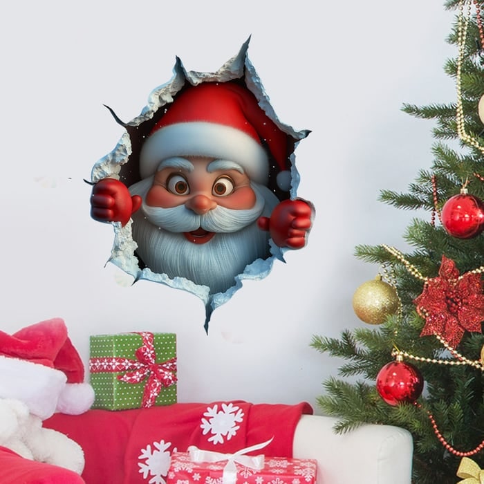Holiday Wall Sticker Set Merry Santa Decor Christmas Cheer - Image 2