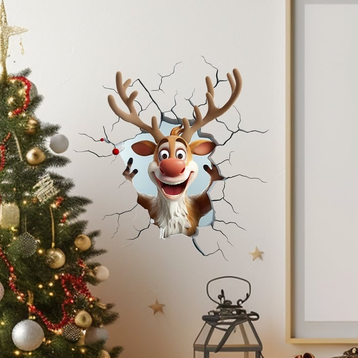 Holiday Wall Sticker Set Merry Santa Decor Christmas Cheer - Image 8