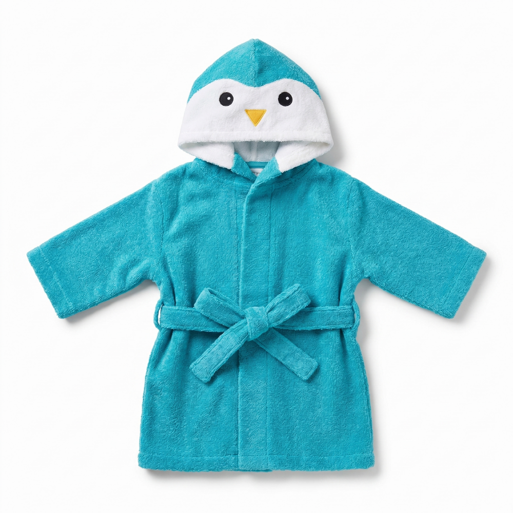 Hooded Bathrobe Children's Bathrobe Fun Animal Design - Image 11