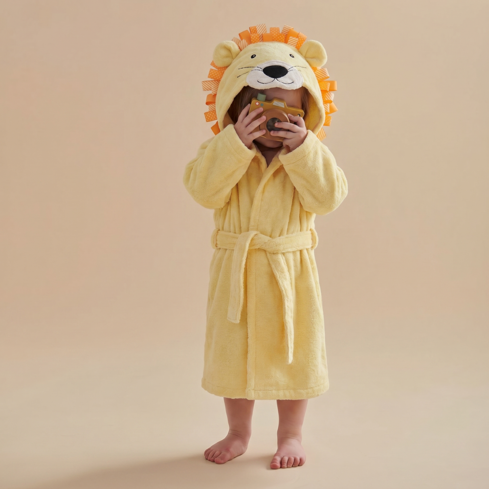 Hooded Bathrobe Children's Bathrobe Fun Animal Design - Image 16