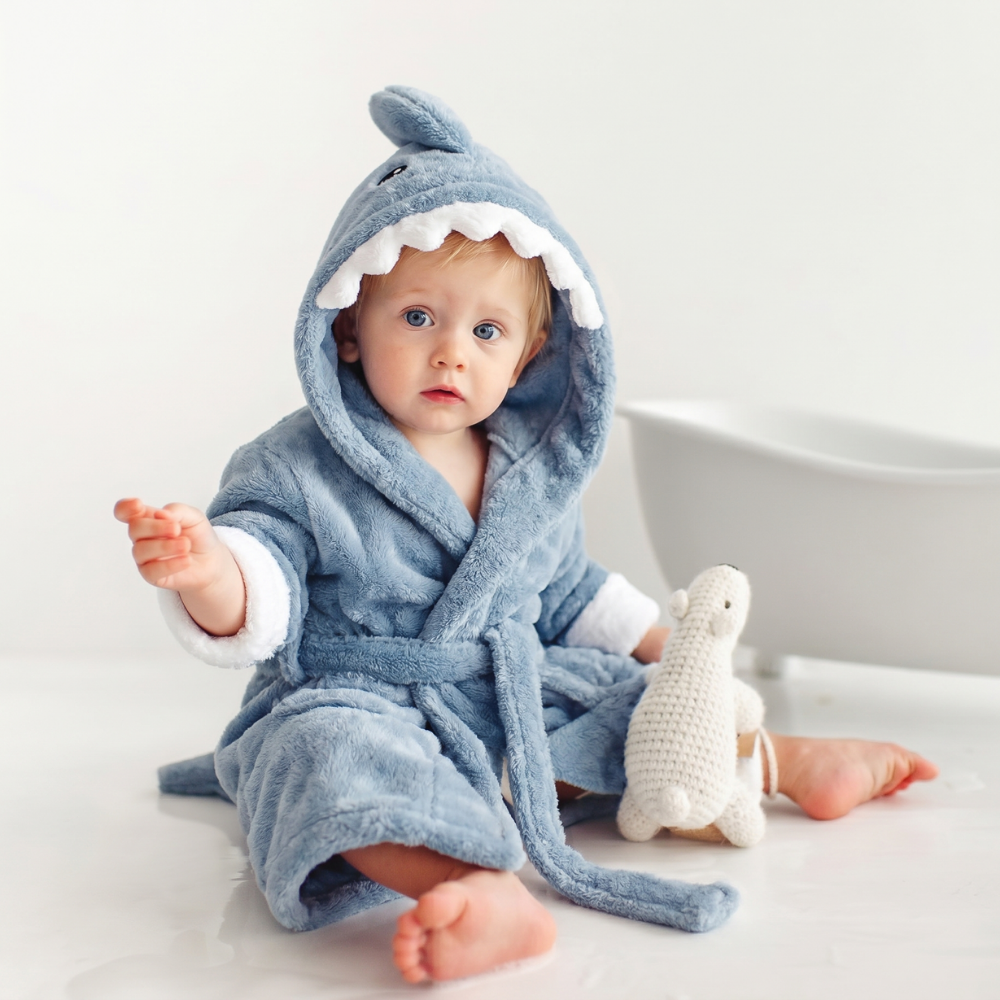 Hooded Bathrobe Children's Bathrobe Fun Animal Design - Image 2