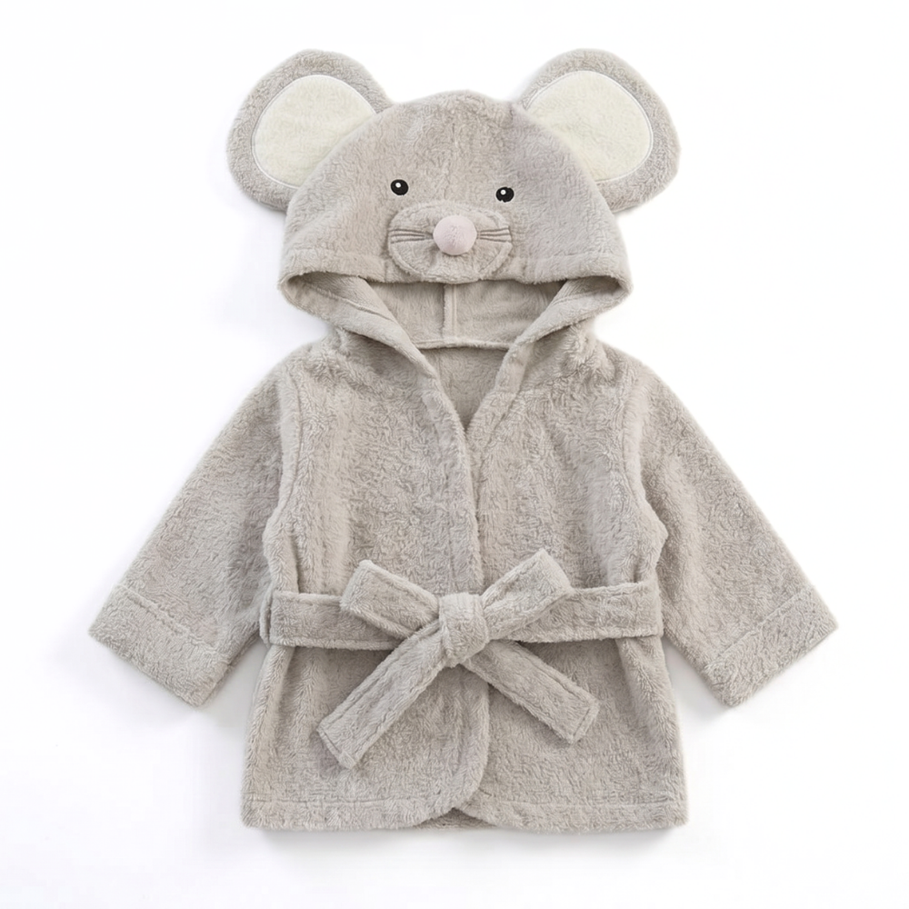 Hooded Bathrobe Children's Bathrobe Fun Animal Design - Image 9