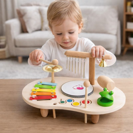 Wooden Musical Toy Set Toddlers Xylophone Rhythm Instruments