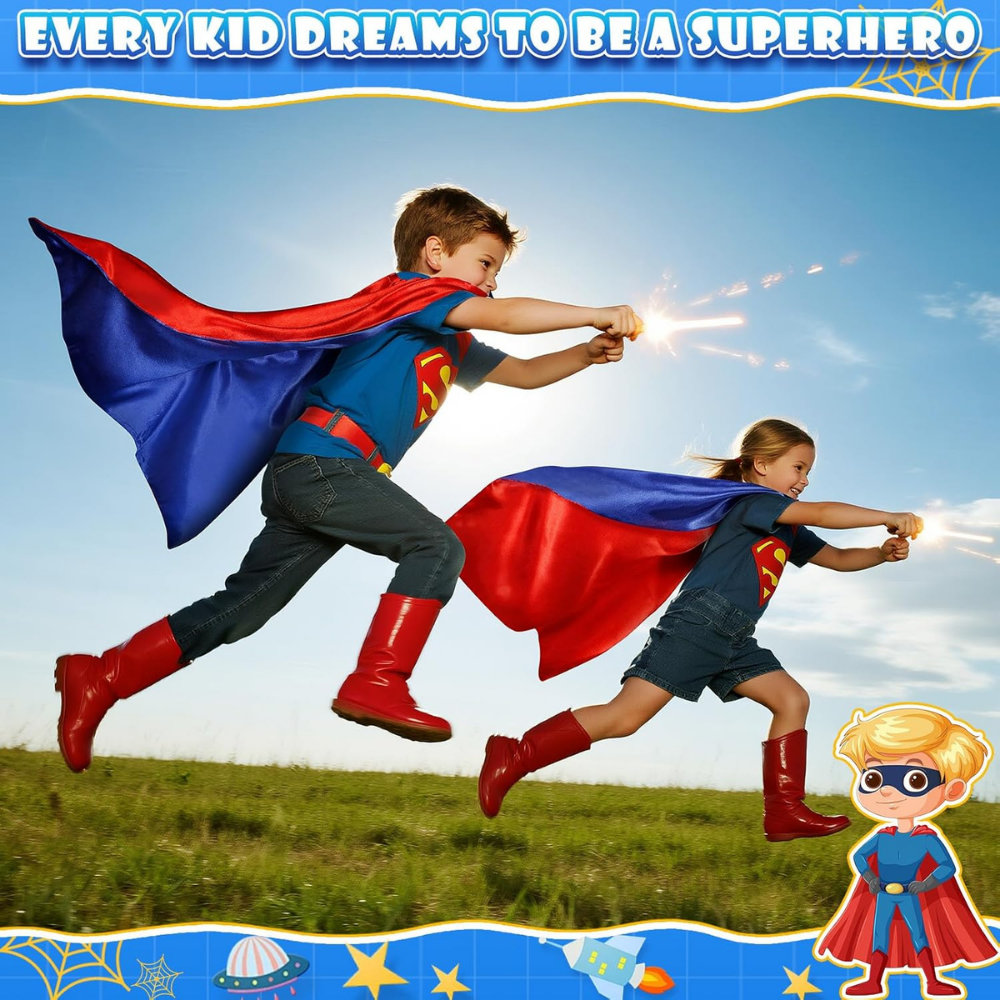 Halloween Costumes Kids Capes Masks Set Dress Up Party Outfit