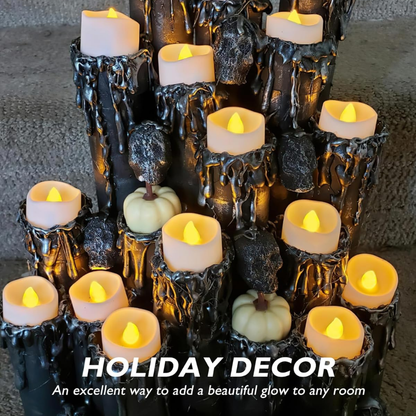 Set di candele LED senza fiamma tremolanti per tè di Halloween, decorazione