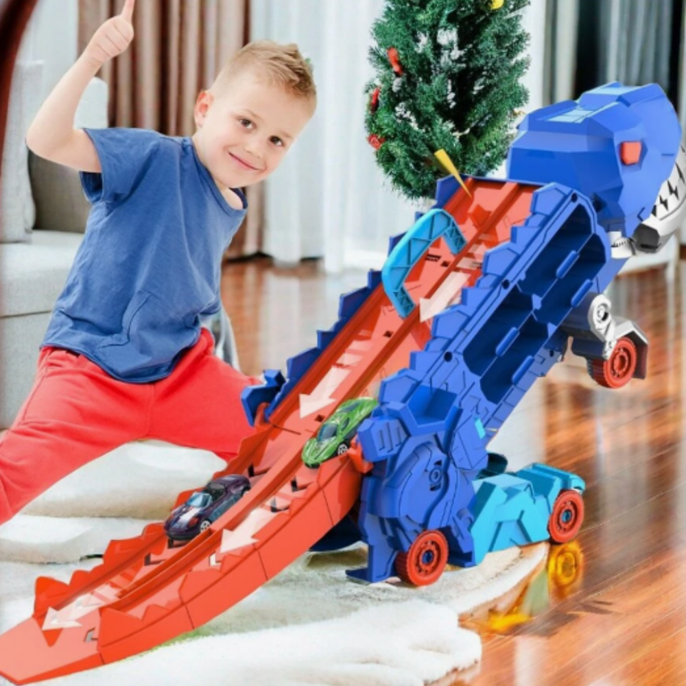 T Rex Transporter Truck Toy Racing Functionality