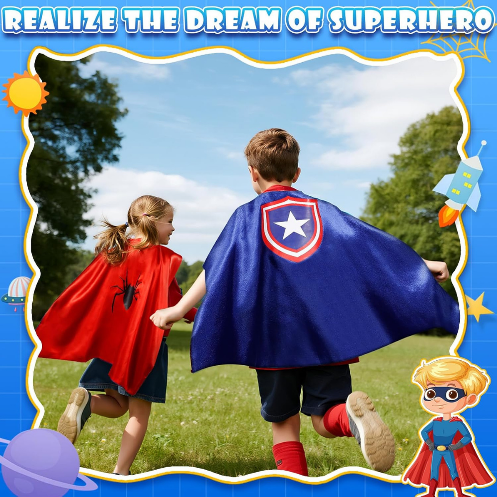 Halloween Costumes Kids Capes Masks Set Dress Up Party Outfit