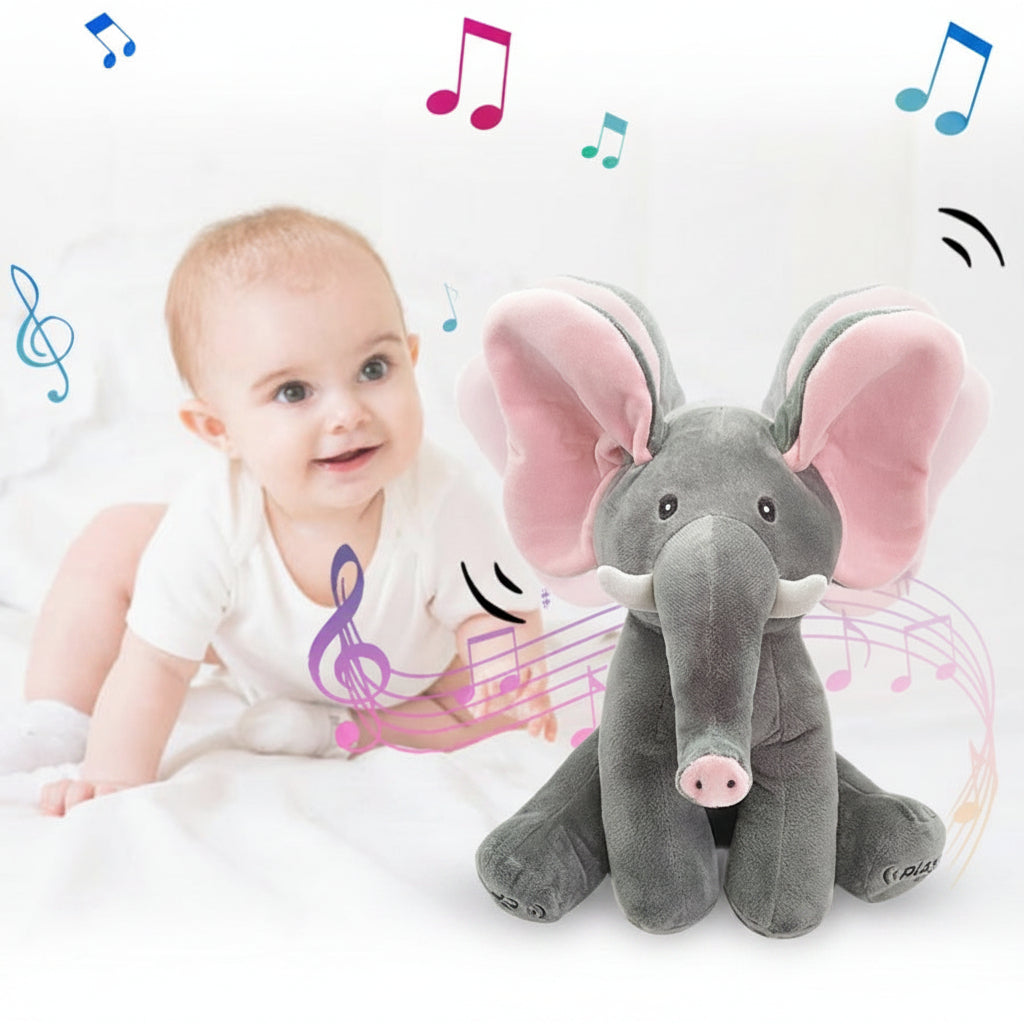 Interactive Plush Toy Tummy Time Elephant Baby Toy Floppy Ears - Image 1