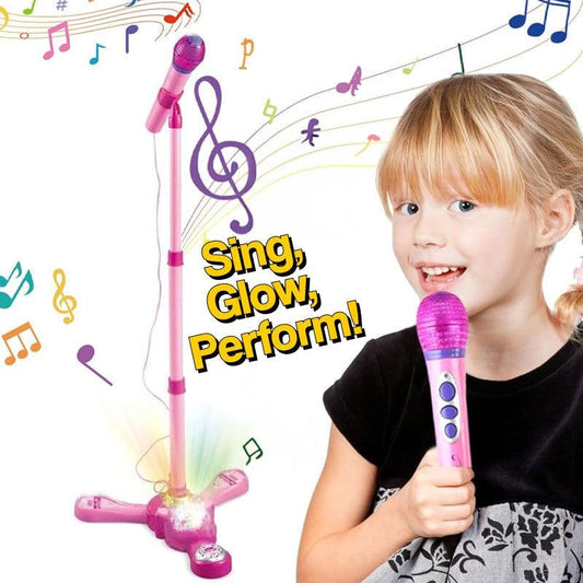 Karaoke Microphone Set LED Stand Musical Fun - Image 1