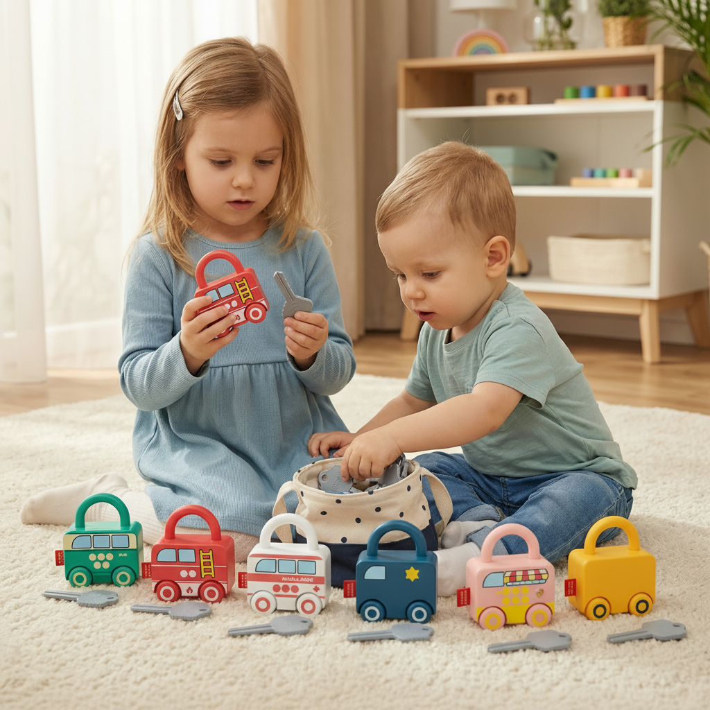 Montessori klucze i zamki – kolory i wzory