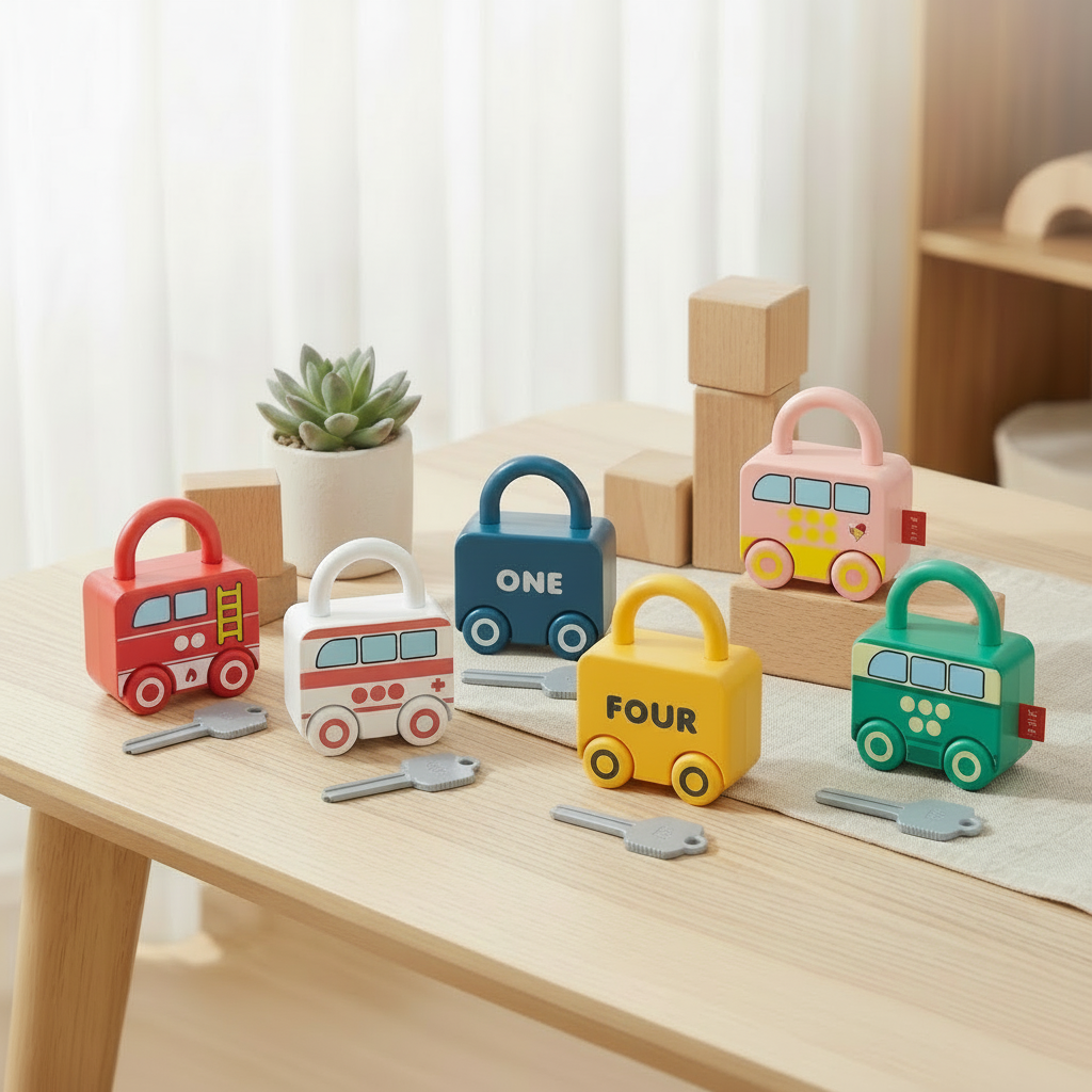 Montessori klucze i zamki – kolory i wzory - Image 2