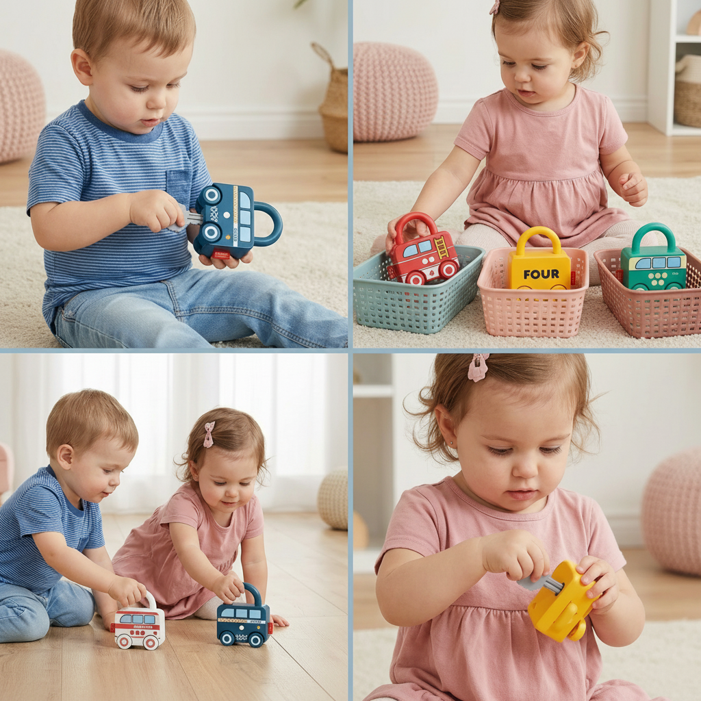 Montessori klucze i zamki – kolory i wzory - Image 4