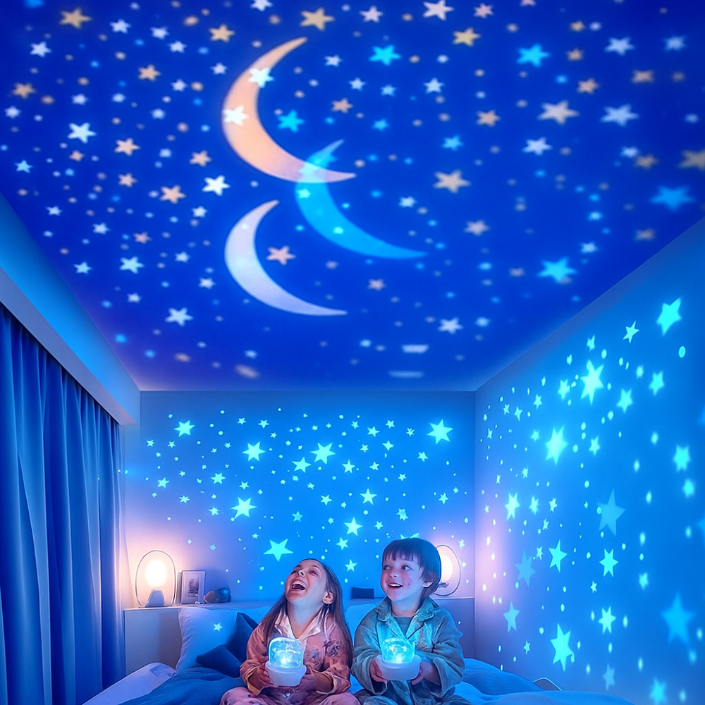 Kids Night Light Projector Starry Rotating Timer Switch - Image 1
