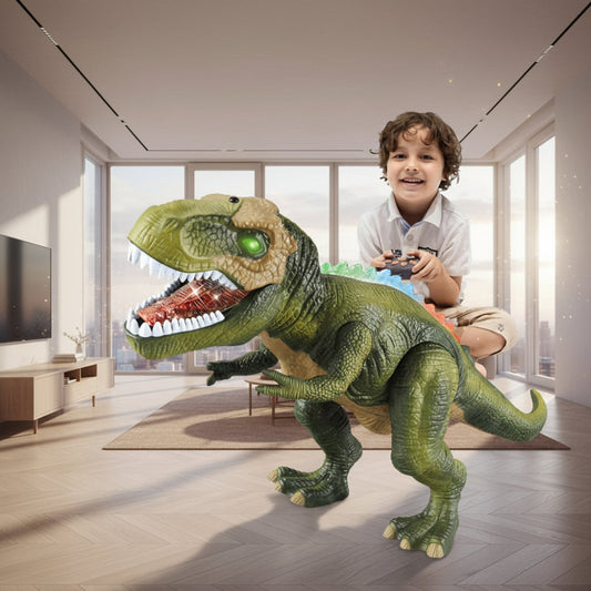 Kids RC Dinosaur Toy Remote Control Dinosaur T-Rex With LED Light Up, Walking & Roaring Realistic Dinosaur Toys - Image 1