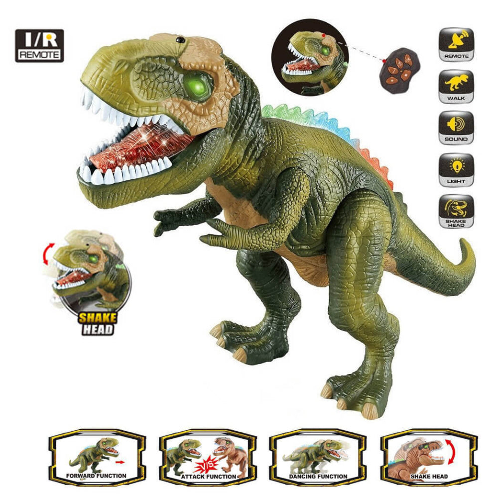 Kids RC Dinosaur Toy Remote Control Dinosaur T-Rex With LED Light Up, Walking & Roaring Realistic Dinosaur Toys - Image 10