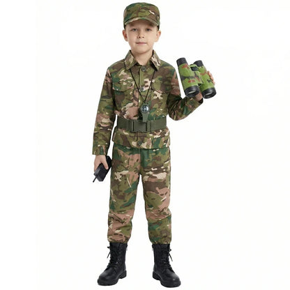 Kids Soldier Costume Camouflage Costume Children's Military Costume Women's - Image 2