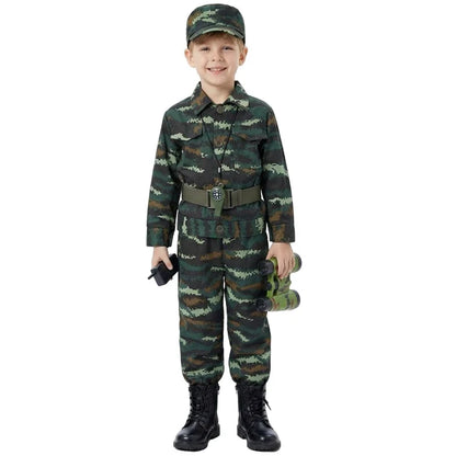 Kids Soldier Costume Camouflage Costume Children's Military Costume Women's - Image 3