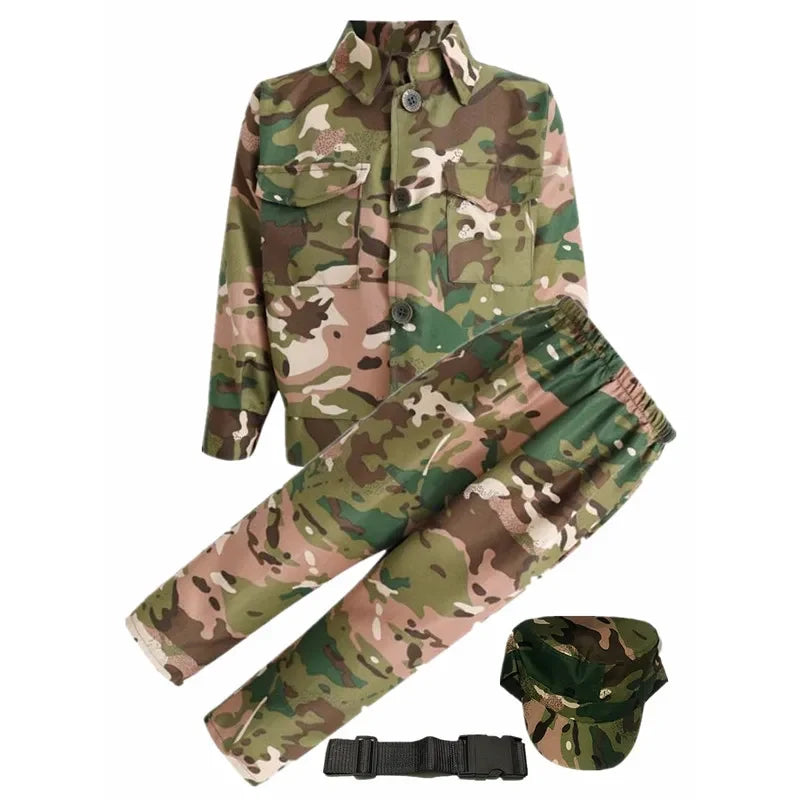 Kids Soldier Costume Camouflage Costume Children's Military Costume Women's - Image 8