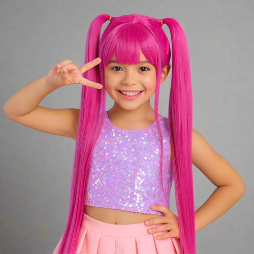 Kids Wig Set Children's Costume Wig Kpop Wig Women's Cosplay - Image 5