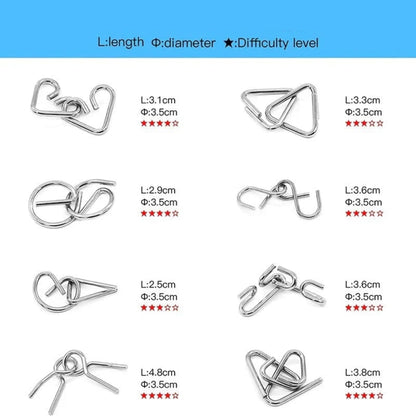 Logic Puzzles Brain Teaser Metal Ring Reduces Stress - Image 9