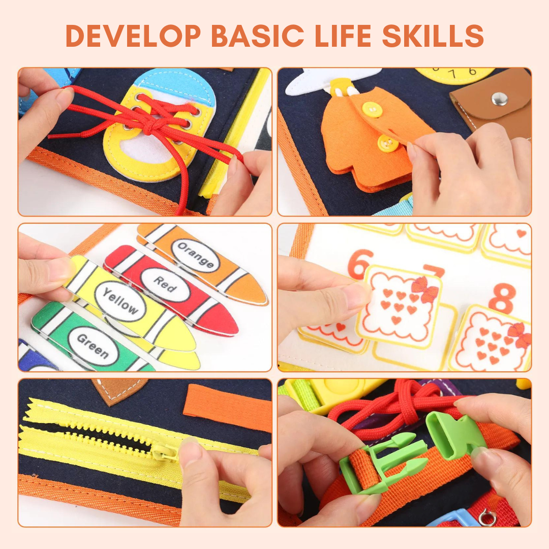 Montessori Busy Board Toddlers Learning Toy Skill Development