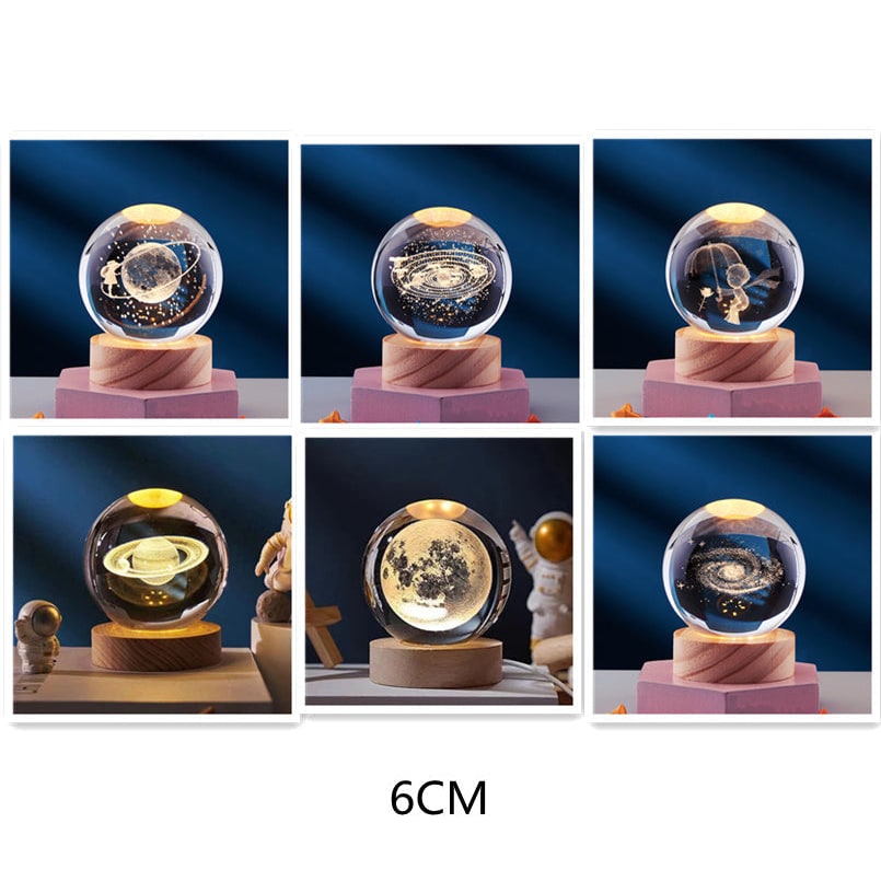 Night Light Crystal Lamp 3D LED Bedside Table Decor - Image 13