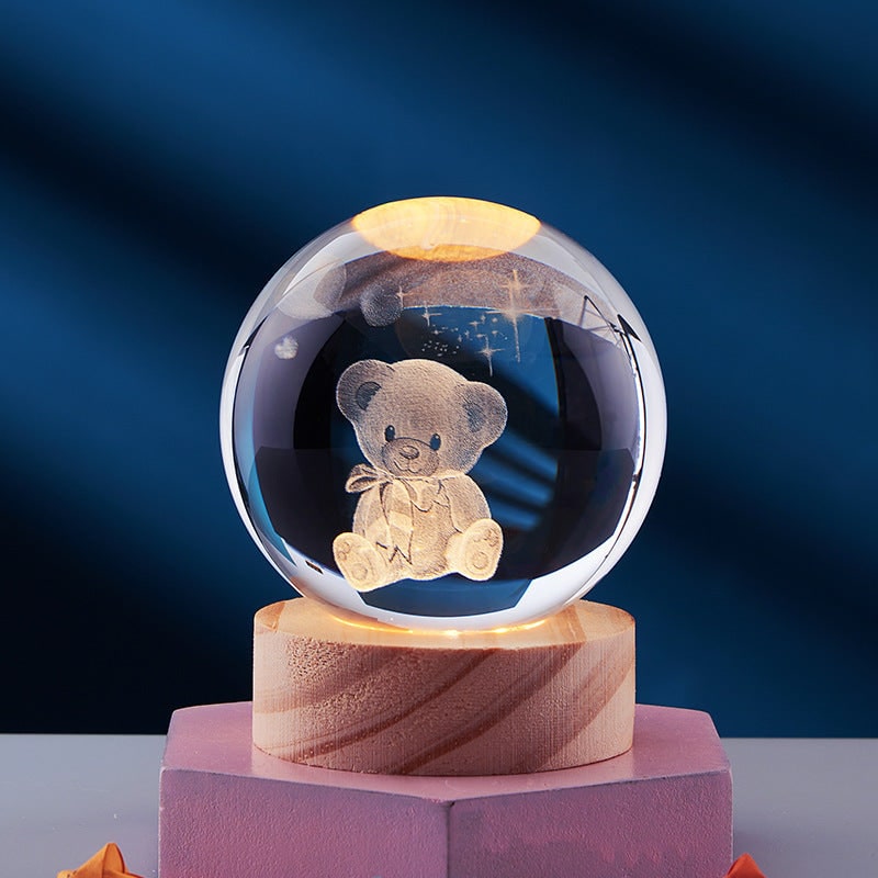 Night Light Crystal Lamp 3D LED Bedside Table Decor - Image 18