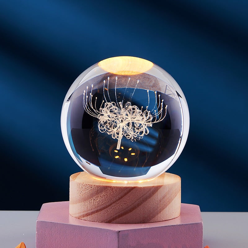 Night Light Crystal Lamp 3D LED Bedside Table Decor - Image 5