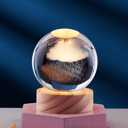 Night Light Crystal Lamp 3D LED Bedside Table Decor - Image 6