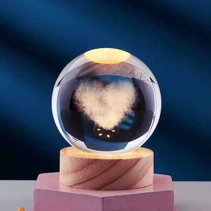 Night Light Crystal Lamp 3D LED Bedside Table Decor - Image 8