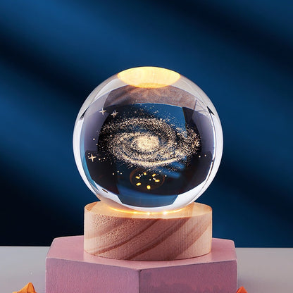 Night Light Crystal Lamp 3D LED Bedside Table Decor - Image 9