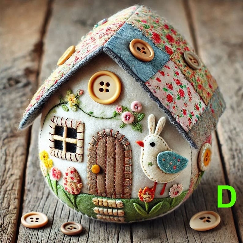 Patchwork Felt Egg House Craft Kit Diy Home Decor Projects - Image 1