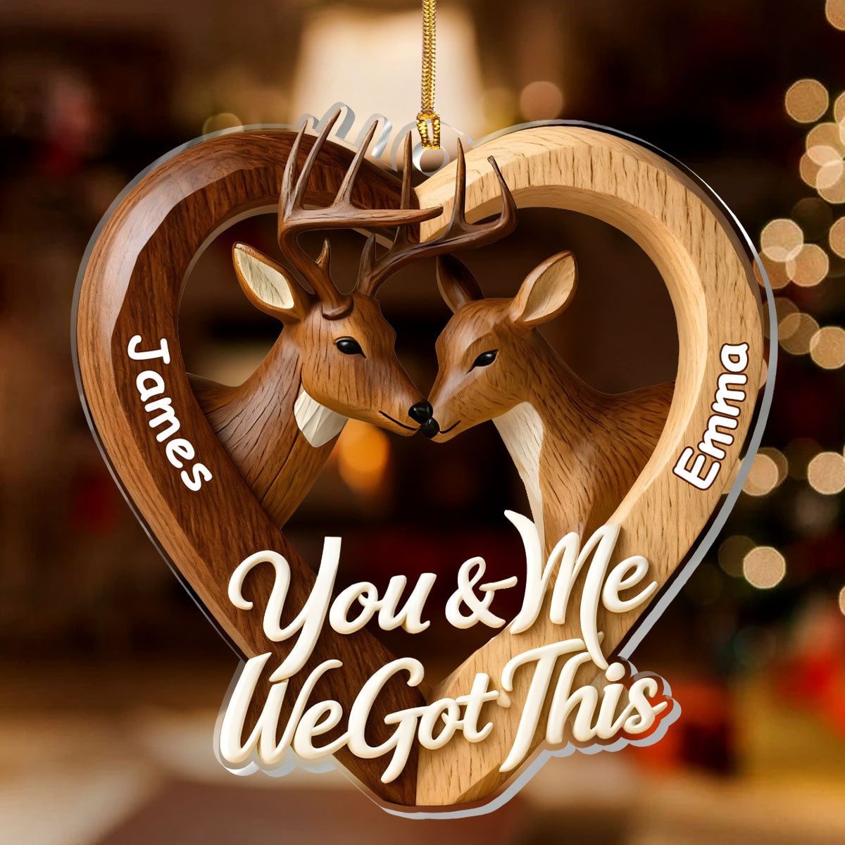 Personalized Christmas Ornament Custom Ornament Heart Design - Image 2