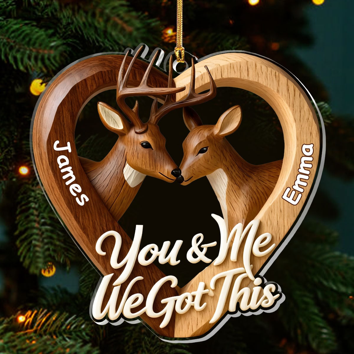 Personalized Christmas Ornament Custom Ornament Heart Design - Image 3