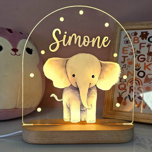 Personalized Night Light Cute Elephant Design Warm Glow - Image 1