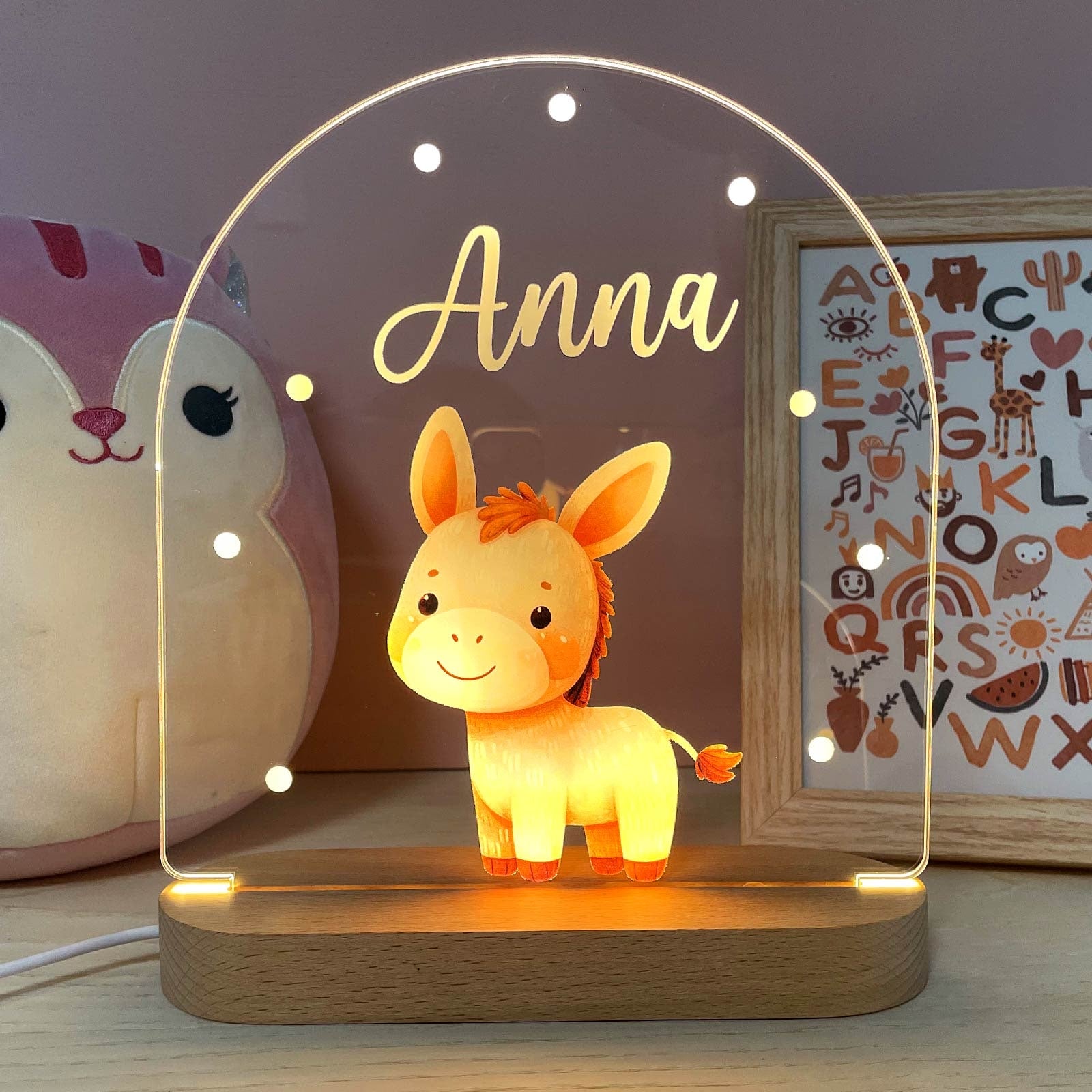 Personalized Night Light Cute Elephant Design Warm Glow - Image 12