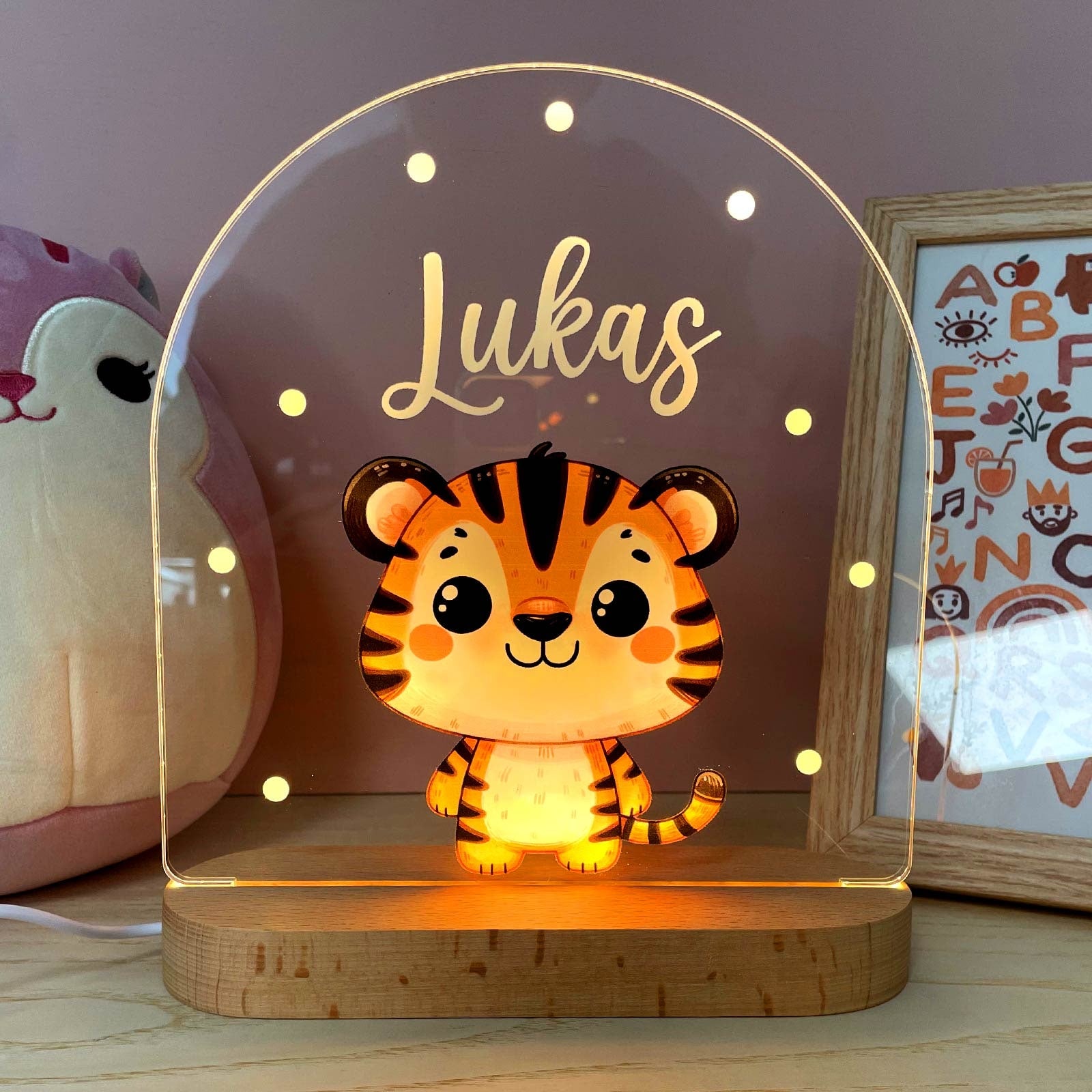 Personalized Night Light Cute Elephant Design Warm Glow - Image 14