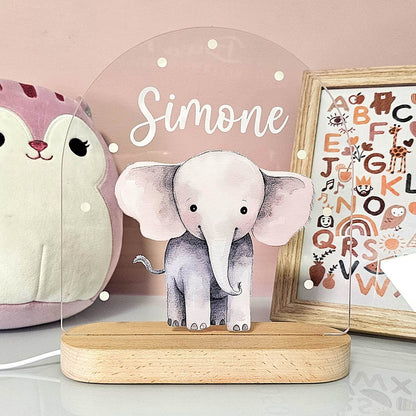 Personalized Night Light Cute Elephant Design Warm Glow - Image 2