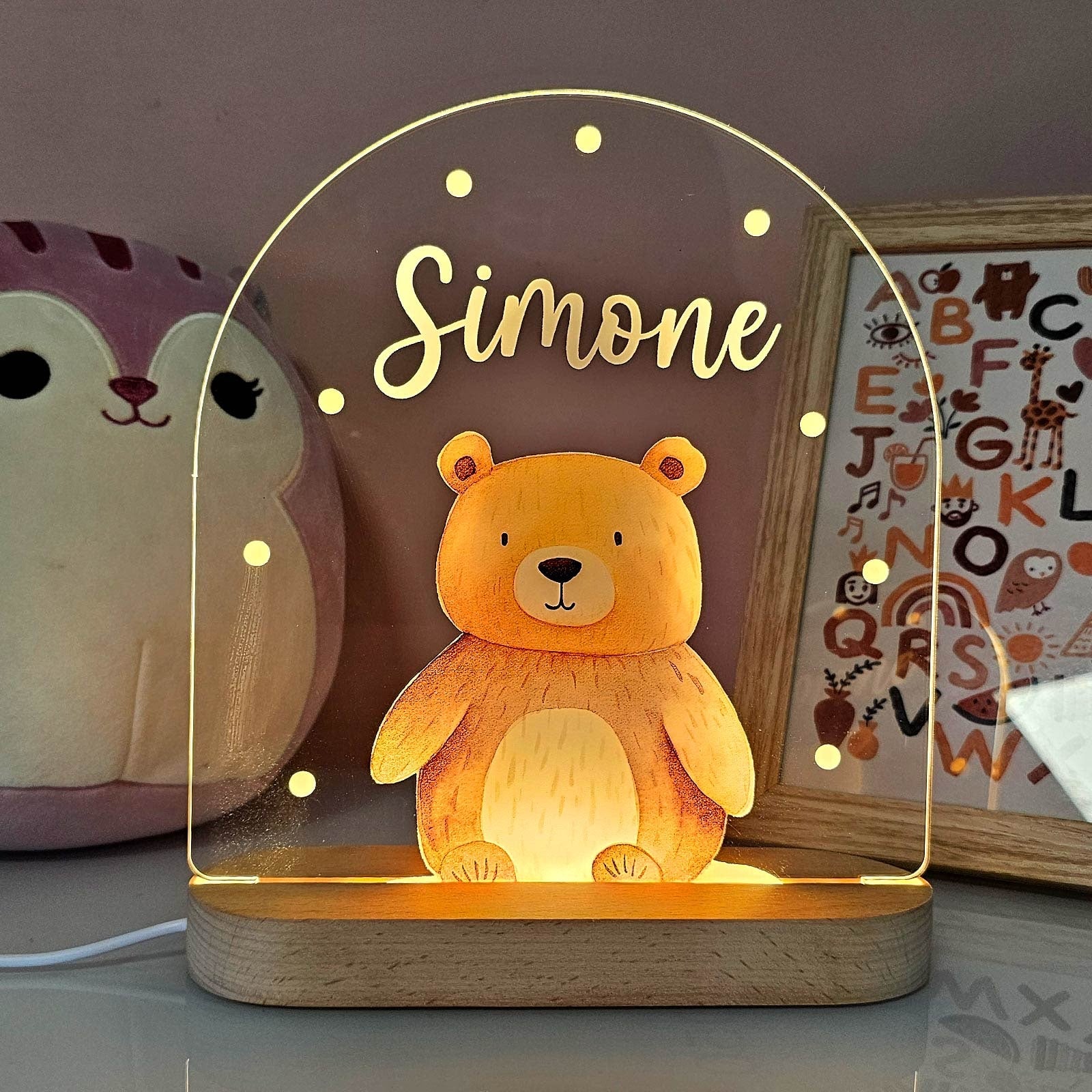 Personalized Night Light Cute Elephant Design Warm Glow - Image 5