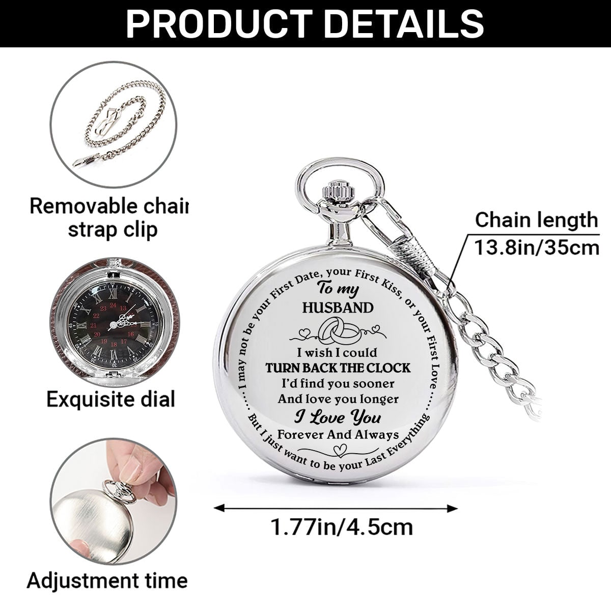 Personalized Pocket Watch Custom Pocket Watch Engraved Pocket Watch - Image 7